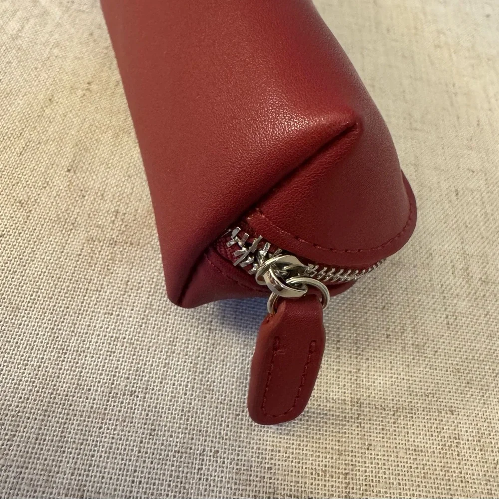 NIB Bally Burgundy Zipper Accessory Pouch